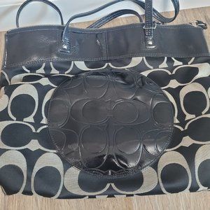 Authentic COACH Signature Laura F18335 Shoulder Bag Tote Bag Black